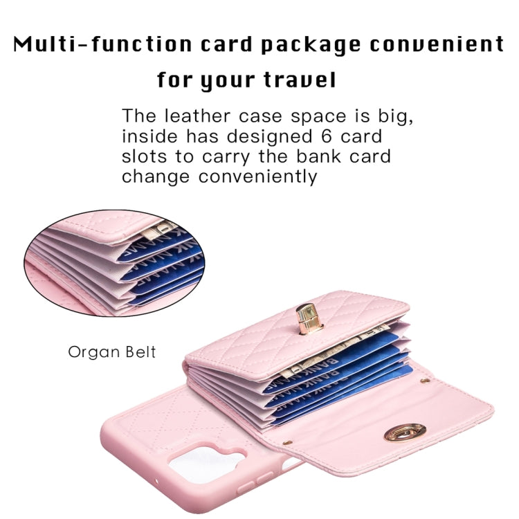 Horizontal Metal Buckle Wallet Rhombic Leather Phone Case, For Samsung Galaxy A12, For Samsung Galaxy A13 4G, For Samsung Galaxy A34 5G, For Samsung Galaxy A52 4G / 5G