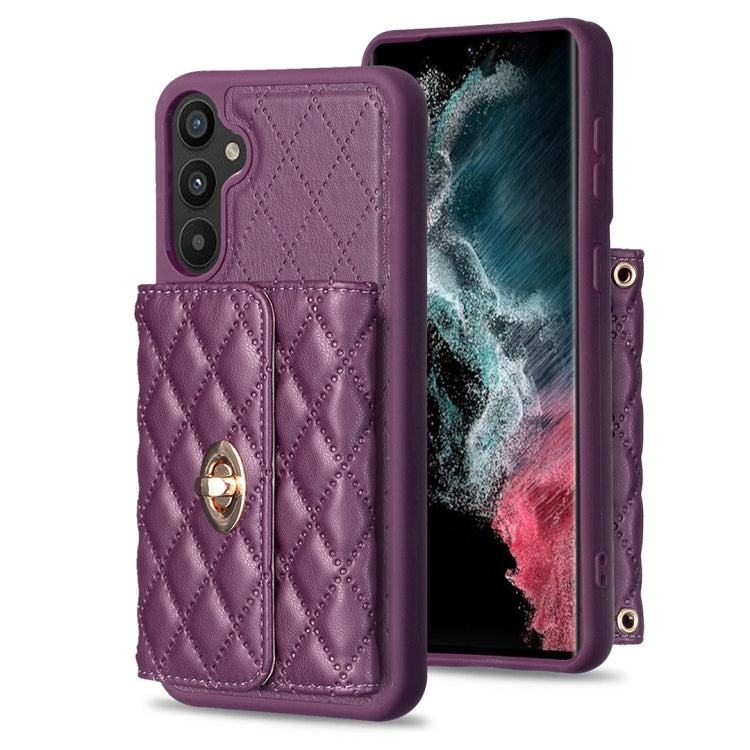 Horizontal Metal Buckle Wallet Rhombic Leather Phone Case, For Samsung Galaxy A12, For Samsung Galaxy A13 4G, For Samsung Galaxy A34 5G, For Samsung Galaxy A52 4G / 5G