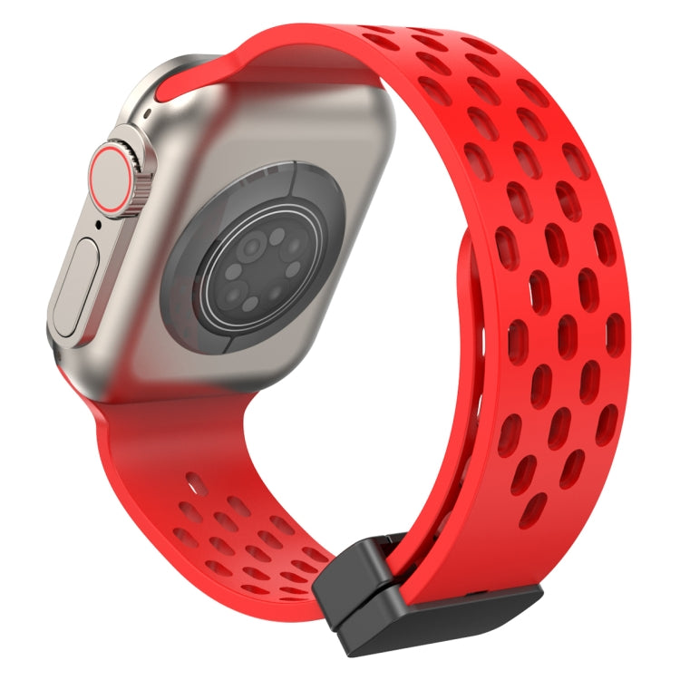 Magnetic Clasp Silicone Watch Band, For Apple Watch Series 8&7 45mm