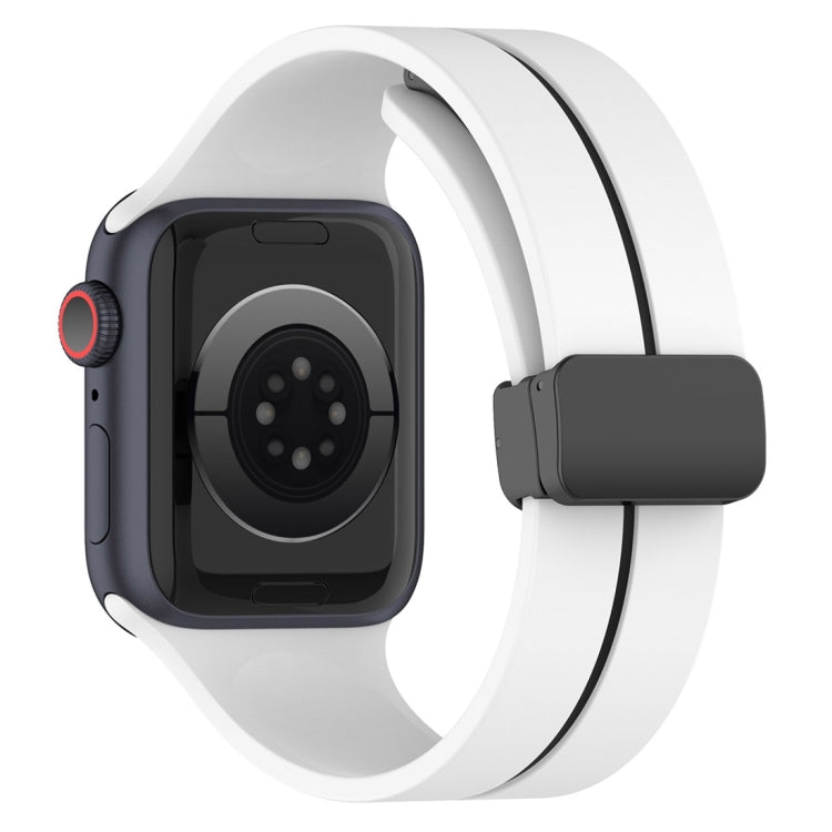 Two Color Folding Buckle Silicone Watch Band, For Apple Watch 8 41mm, For Apple Watch 8 45mm