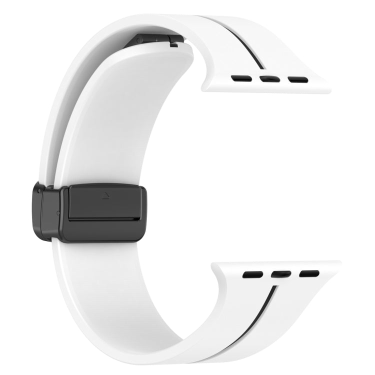 Two Color Folding Buckle Silicone Watch Band, For Apple Watch 8 41mm, For Apple Watch 8 45mm
