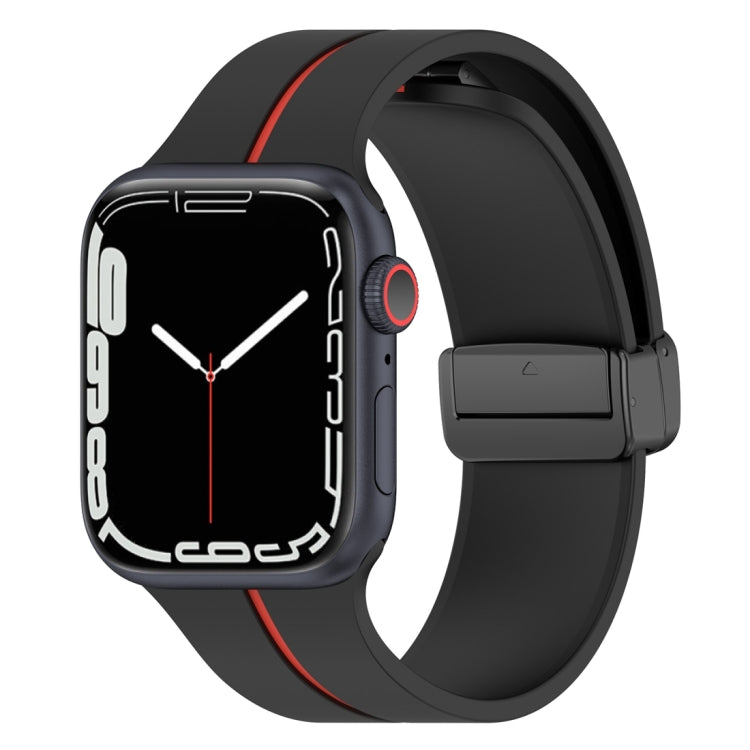 Two Color Folding Buckle Silicone Watch Band, For Apple Watch 8 41mm, For Apple Watch 8 45mm