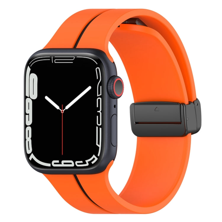 Two Color Folding Buckle Silicone Watch Band, For Apple Watch 7 41mm, For Apple Watch 7 45mm