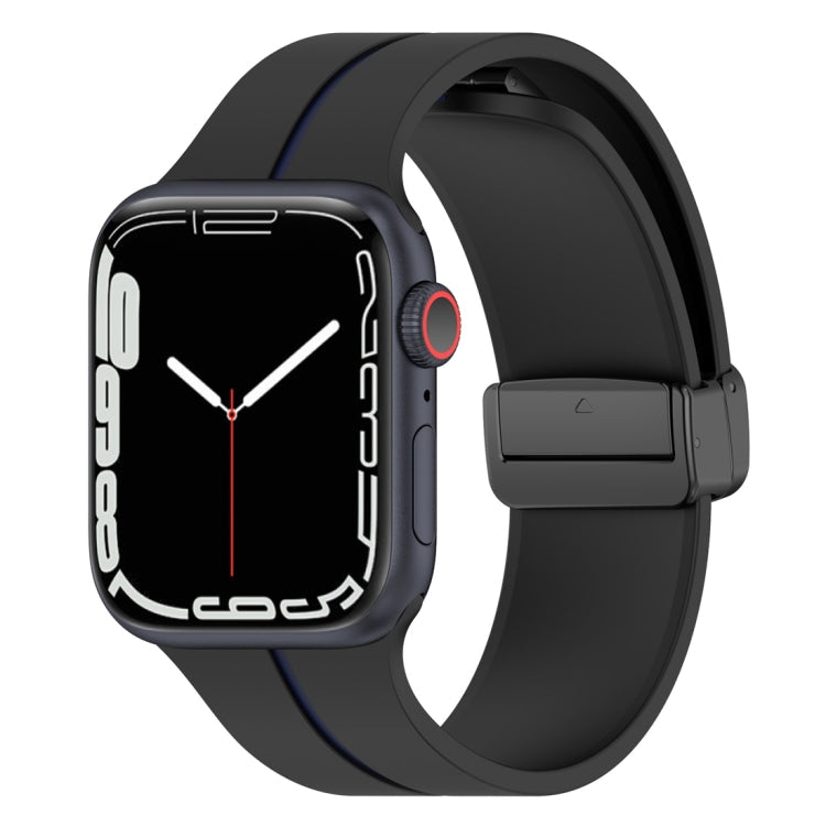 Two Color Folding Buckle Silicone Watch Band, For Apple Watch 7 41mm, For Apple Watch 7 45mm