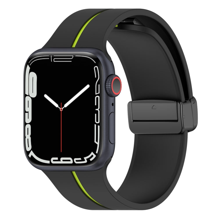 Two Color Folding Buckle Silicone Watch Band, For Apple Watch 7 41mm, For Apple Watch 7 45mm