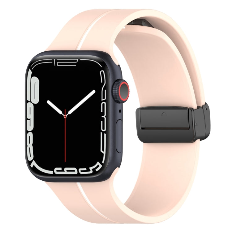 Two Color Folding Buckle Silicone Watch Band, For Apple Watch 7 41mm, For Apple Watch 7 45mm