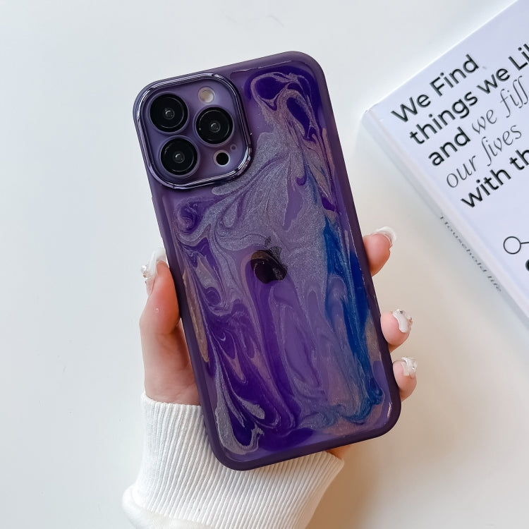Oil Painting Electroplating TPU Phone Case, For iPhone 13 Pro, For iPhone 13 Pro Max, For iPhone 12, For iPhone 12 Pro