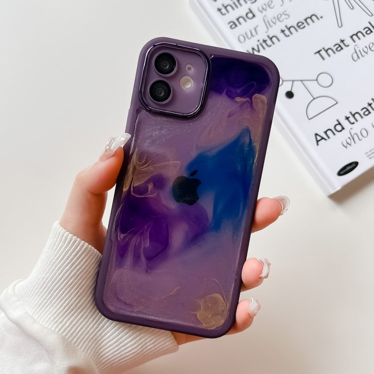 Oil Painting Electroplating TPU Phone Case, For iPhone 13 Pro, For iPhone 13 Pro Max, For iPhone 12, For iPhone 12 Pro