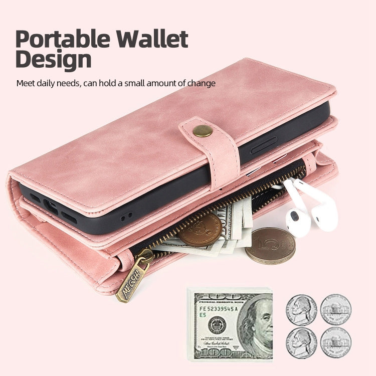 Zipper Wallet Magnetic Detachable Leather Phone Case, For iPhone 12 Pro Max, For iPhone 11, For iPhone 11 Pro, For iPhone 11 Pro Max, For iPhone X / XS, For iPhone XR, For iPhone XS Max, For iPhone 7 Plus / 8 Plus