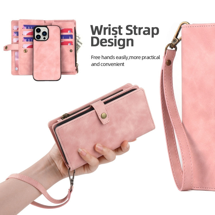 Zipper Wallet Magnetic Detachable Leather Phone Case, For iPhone 12 Pro Max, For iPhone 11, For iPhone 11 Pro, For iPhone 11 Pro Max, For iPhone X / XS, For iPhone XR, For iPhone XS Max, For iPhone 7 Plus / 8 Plus