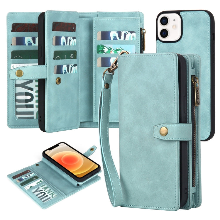 Zipper Wallet Magnetic Detachable Leather Phone Case, For iPhone 12 Pro Max, For iPhone 11, For iPhone 11 Pro, For iPhone 11 Pro Max, For iPhone X / XS, For iPhone XR, For iPhone XS Max, For iPhone 7 Plus / 8 Plus
