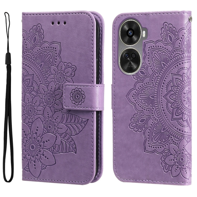 Seven-petal Flowers Embossing Leather Phone Case, For Huawei Enjoy 70 Pro, For Huawei Enjoy 70, For Huawei nova 11 SE, For Huawei nova 12 Pro