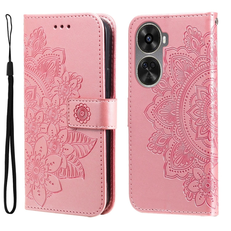 Seven-petal Flowers Embossing Leather Phone Case, For Huawei Enjoy 70 Pro, For Huawei Enjoy 70, For Huawei nova 11 SE, For Huawei nova 12 Pro