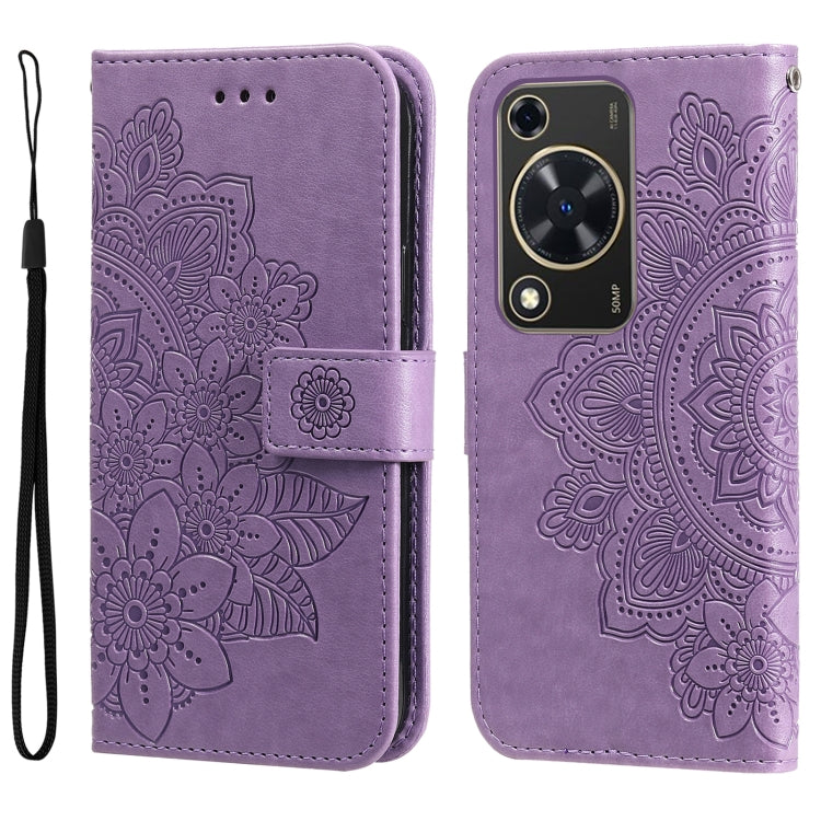 Seven-petal Flowers Embossing Leather Phone Case, For Huawei Enjoy 70 Pro, For Huawei Enjoy 70, For Huawei nova 11 SE, For Huawei nova 12 Pro