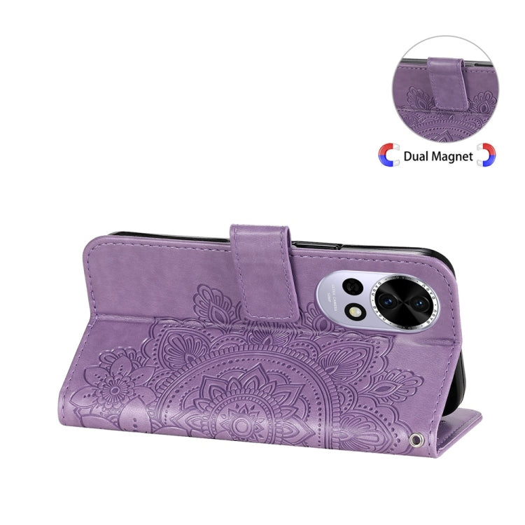 Seven-petal Flowers Embossing Leather Phone Case, For Huawei Enjoy 70 Pro, For Huawei Enjoy 70, For Huawei nova 11 SE, For Huawei nova 12 Pro