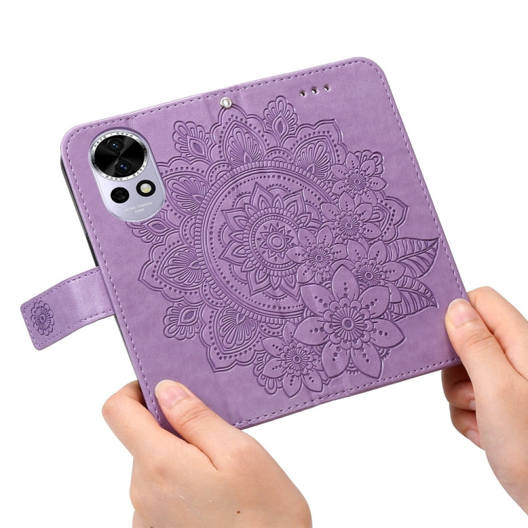 Seven-petal Flowers Embossing Leather Phone Case, For Huawei Enjoy 70 Pro, For Huawei Enjoy 70, For Huawei nova 11 SE, For Huawei nova 12 Pro
