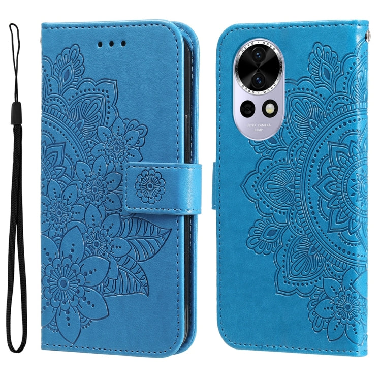 Seven-petal Flowers Embossing Leather Phone Case, For Huawei Enjoy 70 Pro, For Huawei Enjoy 70, For Huawei nova 11 SE, For Huawei nova 12 Pro
