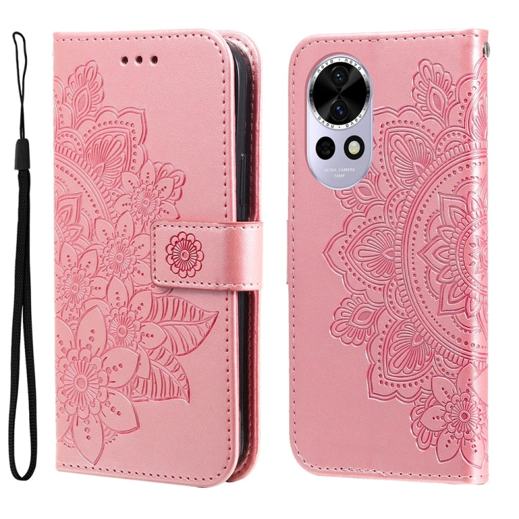 Seven-petal Flowers Embossing Leather Phone Case, For Huawei Enjoy 70 Pro, For Huawei Enjoy 70, For Huawei nova 11 SE, For Huawei nova 12 Pro