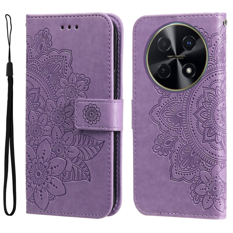 Seven-petal Flowers Embossing Leather Phone Case, For Huawei Enjoy 70 Pro, For Huawei Enjoy 70, For Huawei nova 11 SE, For Huawei nova 12 Pro