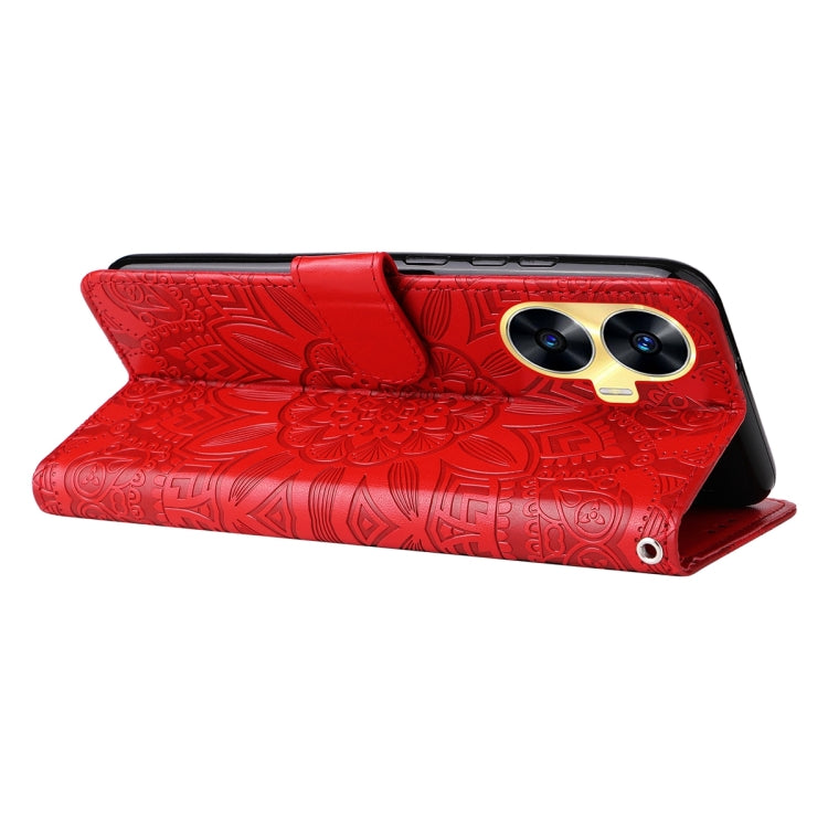 Embossed Sunflower Leather Phone Case, For Realme C55, For Realme GT Neo 5 5G / GT3