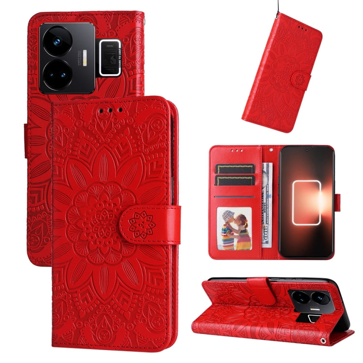 Embossed Sunflower Leather Phone Case, For Realme C55, For Realme GT Neo 5 5G / GT3
