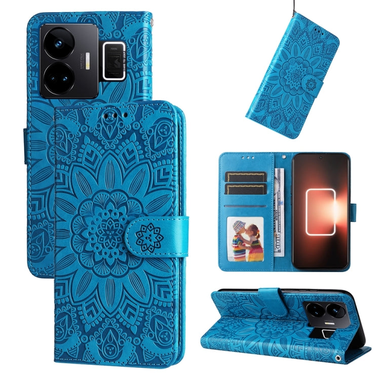Embossed Sunflower Leather Phone Case, For Realme C55, For Realme GT Neo 5 5G / GT3