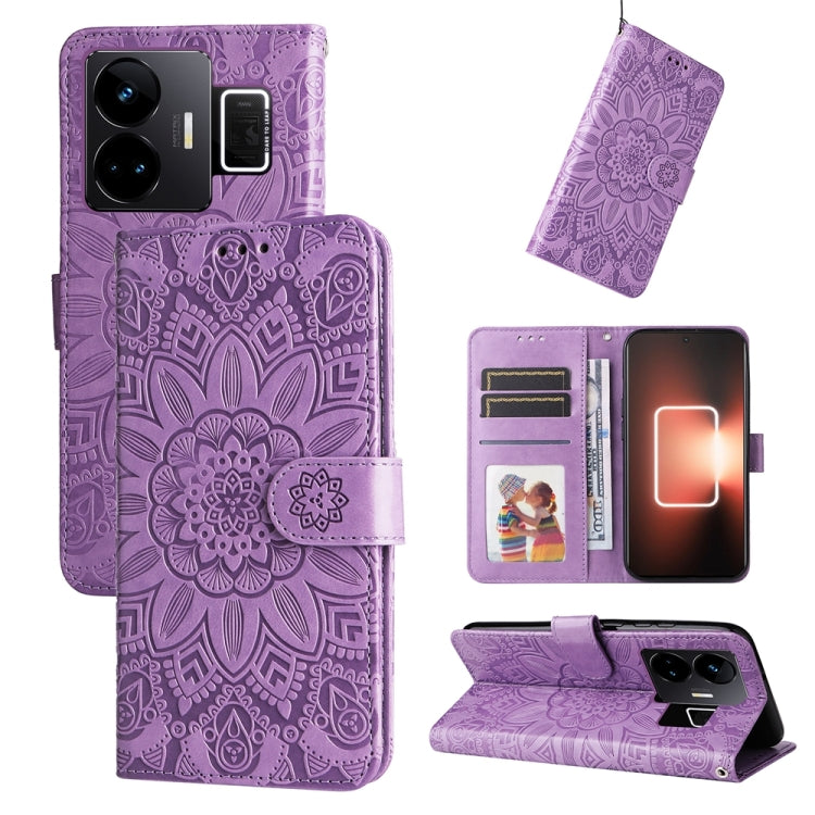 Embossed Sunflower Leather Phone Case, For Realme C55, For Realme GT Neo 5 5G / GT3