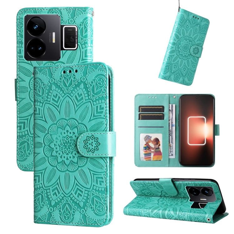 Embossed Sunflower Leather Phone Case, For Realme C55, For Realme GT Neo 5 5G / GT3