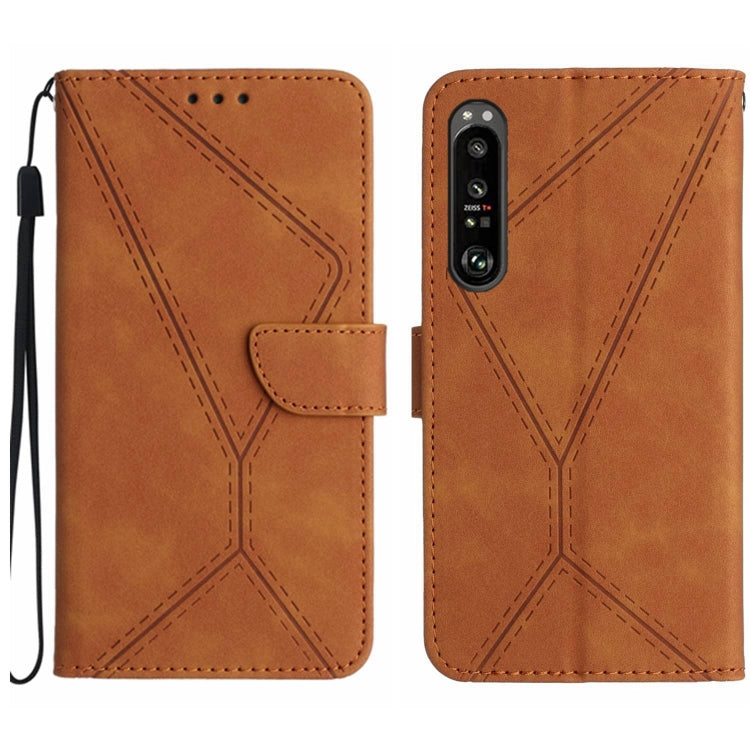 Stitching Embossed Leather Phone Case, For Sony Xperia 1 III, For Sony Xperia 1 IV, For Sony Xperia 1 V, For Sony Xperia 5 III