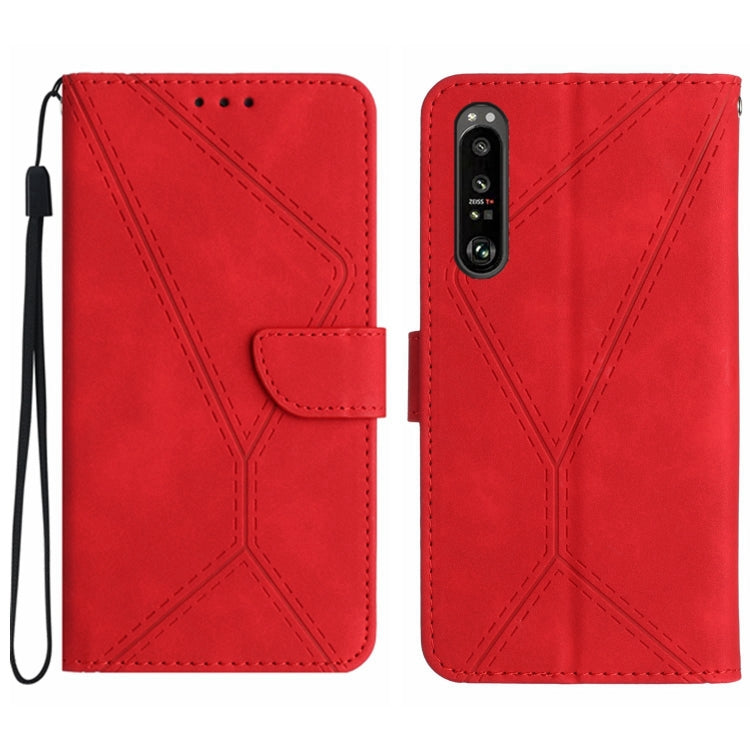 Stitching Embossed Leather Phone Case, For Sony Xperia 1 III, For Sony Xperia 1 IV, For Sony Xperia 1 V, For Sony Xperia 5 III