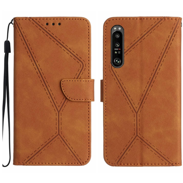 Stitching Embossed Leather Phone Case, For Sony Xperia 1 III, For Sony Xperia 1 IV, For Sony Xperia 1 V, For Sony Xperia 5 III