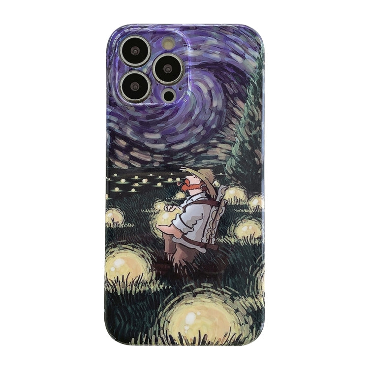 Oil Painting Pattern Glossy PC Phone Case, For iPhone 15 Pro Max, For iPhone 15 Pro, For iPhone 15 Plus, For iPhone 15, For iPhone 14 Plus, For iPhone 14