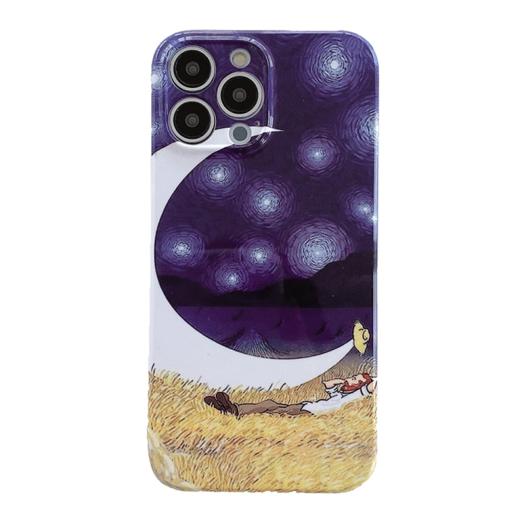 Oil Painting Pattern Glossy PC Phone Case, For iPhone 15 Pro Max, For iPhone 15 Pro, For iPhone 15 Plus, For iPhone 15, For iPhone 14 Plus, For iPhone 14
