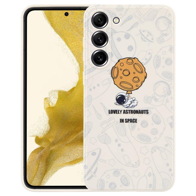 Astronaut Pattern Silicone Straight Edge Phone Case, For Samsung Galaxy S21 Ultra 5G, For Samsung Galaxy A24, For Samsung Galaxy S20