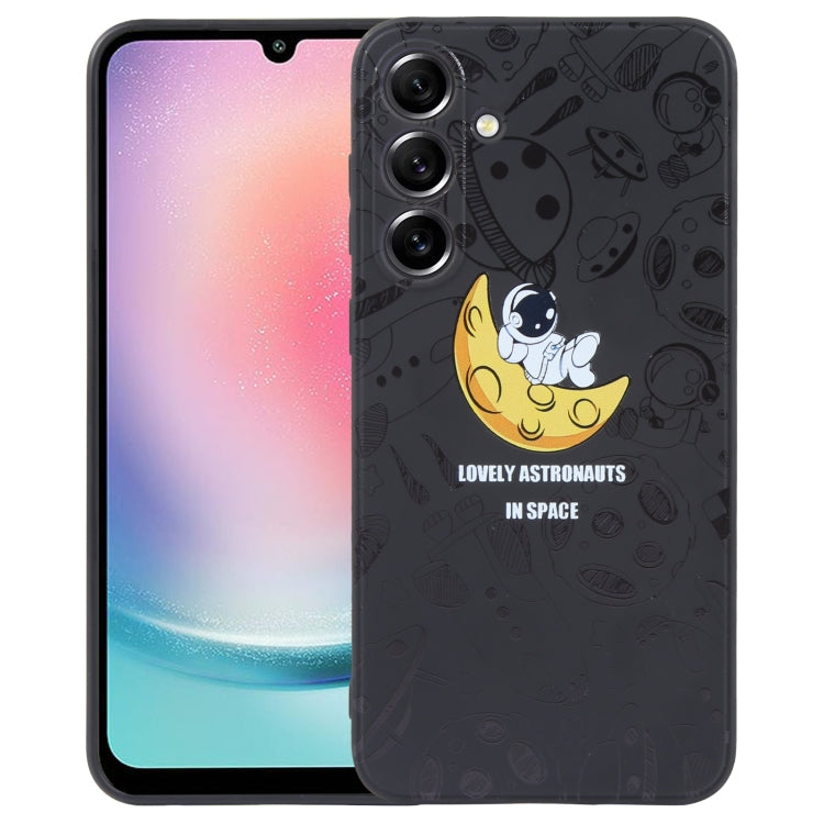 Astronaut Pattern Silicone Straight Edge Phone Case, For Samsung Galaxy S21 Ultra 5G, For Samsung Galaxy A24, For Samsung Galaxy S20