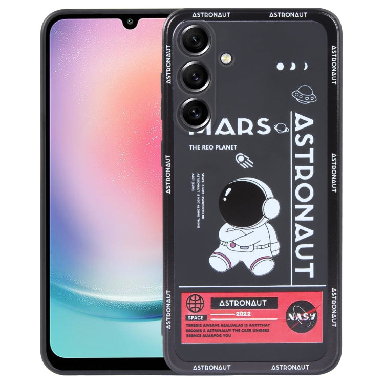 Astronaut Pattern Silicone Straight Edge Phone Case, For Samsung Galaxy S21 Ultra 5G, For Samsung Galaxy A24, For Samsung Galaxy S20