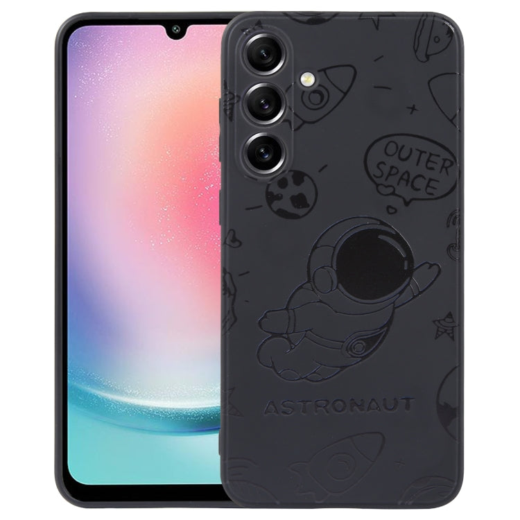 Astronaut Pattern Silicone Straight Edge Phone Case, For Samsung Galaxy S21 Ultra 5G, For Samsung Galaxy A24, For Samsung Galaxy S20