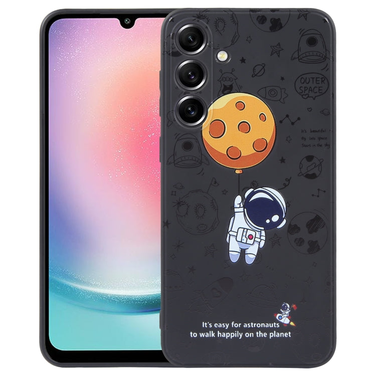 Astronaut Pattern Silicone Straight Edge Phone Case, For Samsung Galaxy S21 Ultra 5G, For Samsung Galaxy A24, For Samsung Galaxy S20