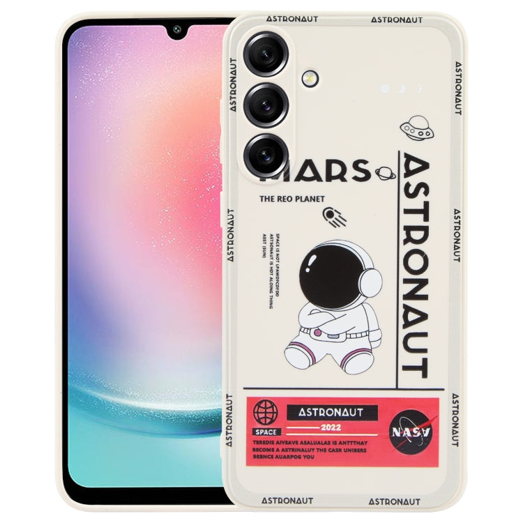 Astronaut Pattern Silicone Straight Edge Phone Case, For Samsung Galaxy S21 Ultra 5G, For Samsung Galaxy A24, For Samsung Galaxy S20