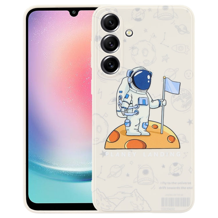 Astronaut Pattern Silicone Straight Edge Phone Case, For Samsung Galaxy S21 Ultra 5G, For Samsung Galaxy A24, For Samsung Galaxy S20