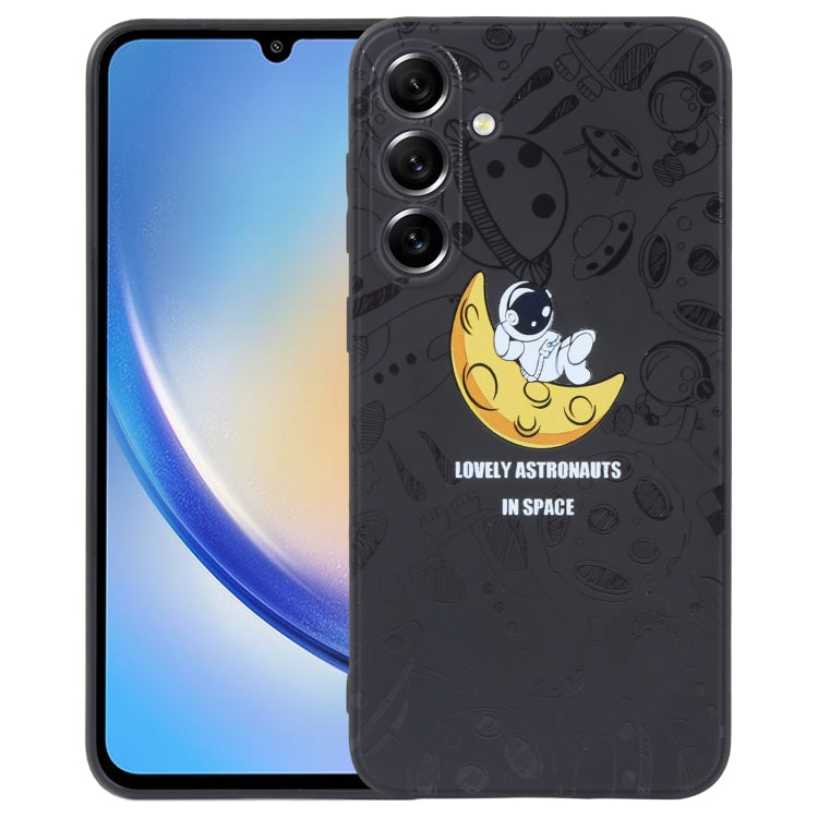Astronaut Pattern Silicone Straight Edge Phone Case, For Samsung Galaxy A14, For Samsung Galaxy A34 5G, For Samsung Galaxy S20+