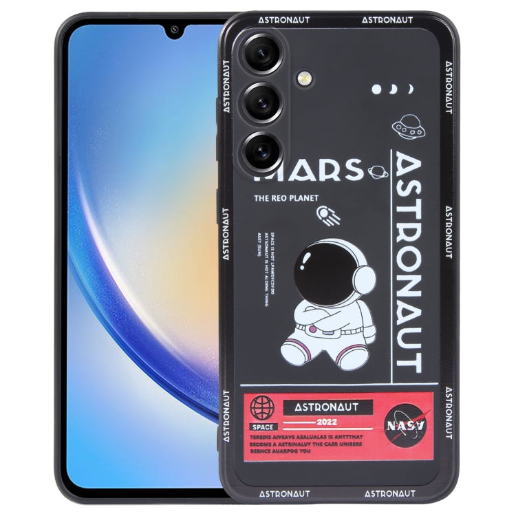 Astronaut Pattern Silicone Straight Edge Phone Case, For Samsung Galaxy A14, For Samsung Galaxy A34 5G, For Samsung Galaxy S20+