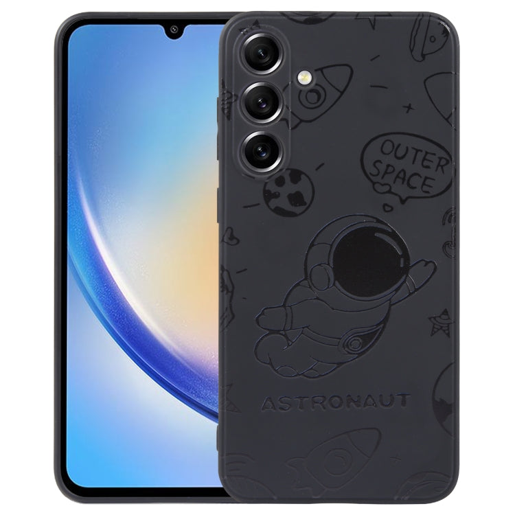 Astronaut Pattern Silicone Straight Edge Phone Case, For Samsung Galaxy A14, For Samsung Galaxy A34 5G, For Samsung Galaxy S20+