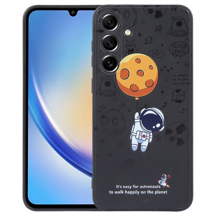 Astronaut Pattern Silicone Straight Edge Phone Case, For Samsung Galaxy A14, For Samsung Galaxy A34 5G, For Samsung Galaxy S20+