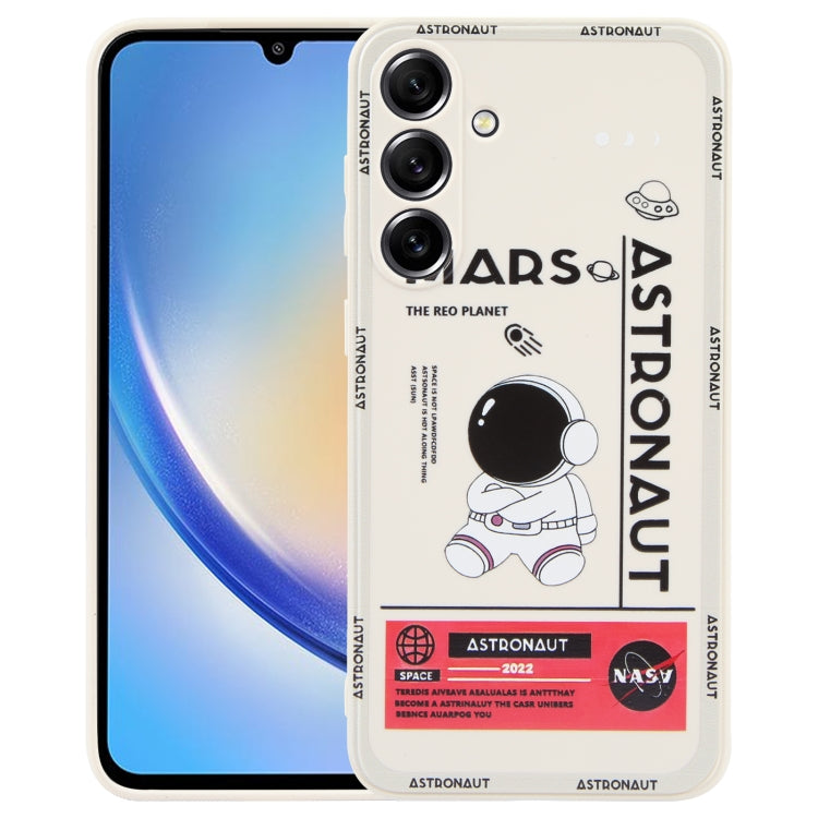 Astronaut Pattern Silicone Straight Edge Phone Case, For Samsung Galaxy A14, For Samsung Galaxy A34 5G, For Samsung Galaxy S20+