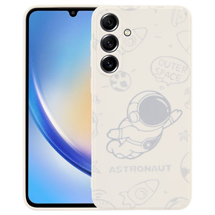 Astronaut Pattern Silicone Straight Edge Phone Case, For Samsung Galaxy A14, For Samsung Galaxy A34 5G, For Samsung Galaxy S20+