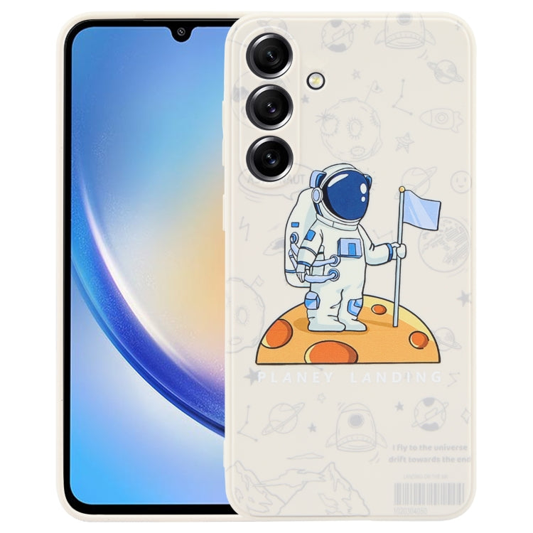 Astronaut Pattern Silicone Straight Edge Phone Case, For Samsung Galaxy A14, For Samsung Galaxy A34 5G, For Samsung Galaxy S20+
