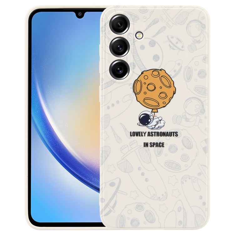 Astronaut Pattern Silicone Straight Edge Phone Case, For Samsung Galaxy A14, For Samsung Galaxy A34 5G, For Samsung Galaxy S20+