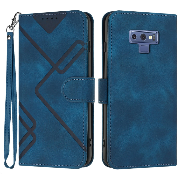 Line Pattern Skin Feel Leather Phone Case, For Samsung Galaxy S10+, For Samsung Galaxy S10, For Samsung Galaxy Note9, For Samsung Galaxy A6 2018