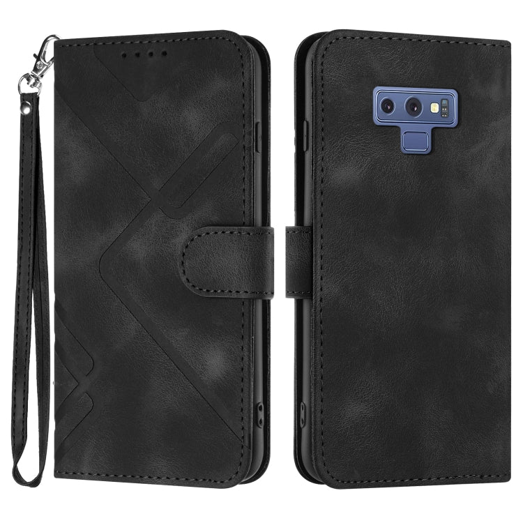 Line Pattern Skin Feel Leather Phone Case, For Samsung Galaxy S10+, For Samsung Galaxy S10, For Samsung Galaxy Note9, For Samsung Galaxy A6 2018